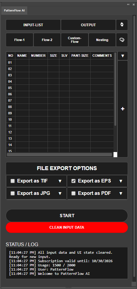 PatternFlow Extension UI Preview